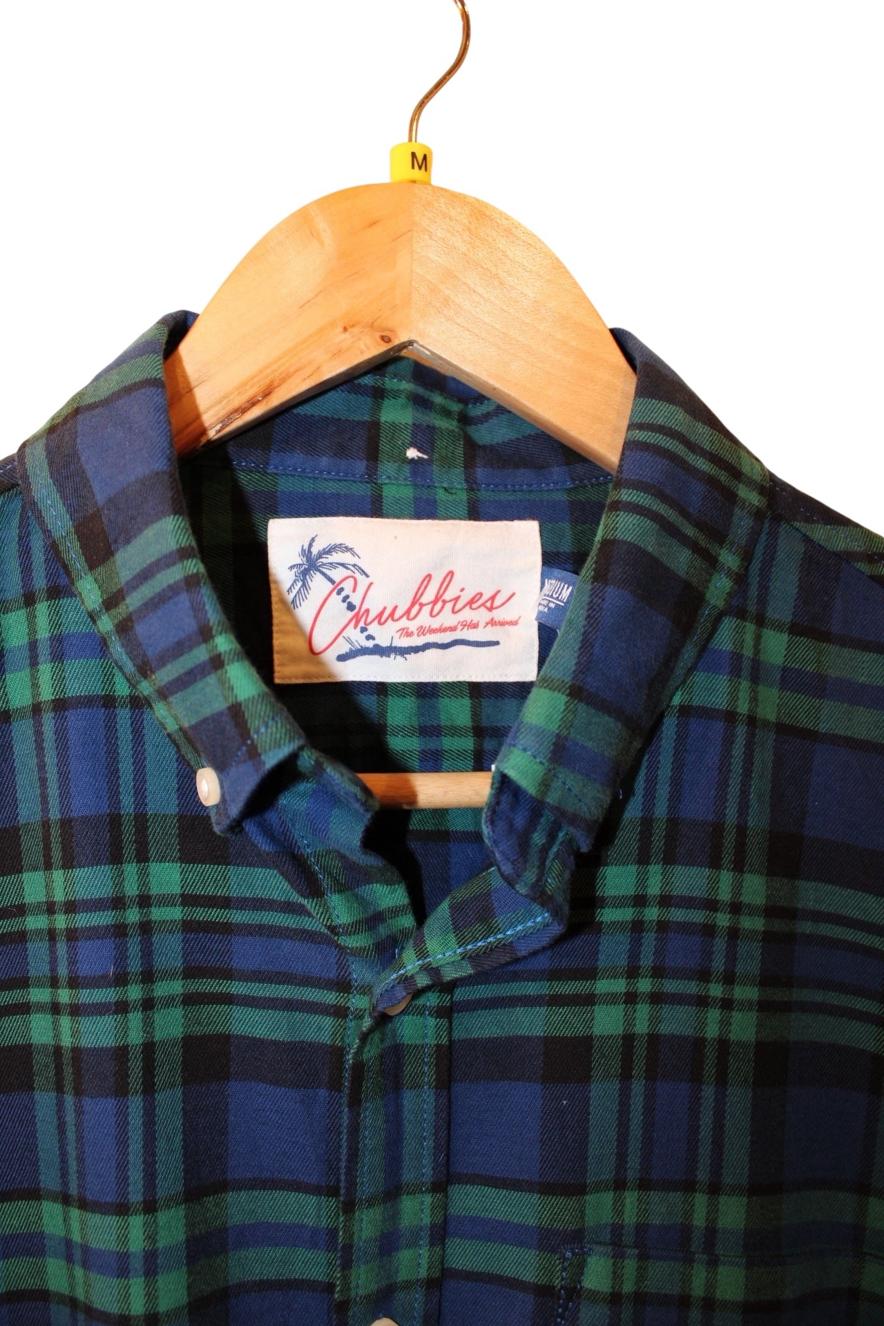 Chubbies Mens Navy Plaid Flannel Shirt (Size M)
