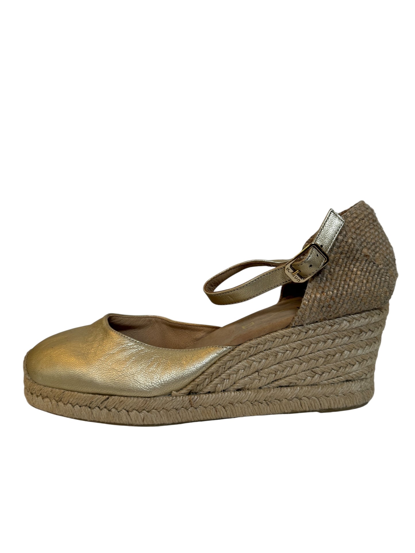 Unisa Gold Metallic Wedge Sandals (Size 8) EU 41
