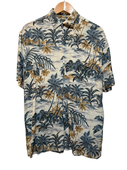 Island Shores Mens White Hawaiin Shirt (Size M)