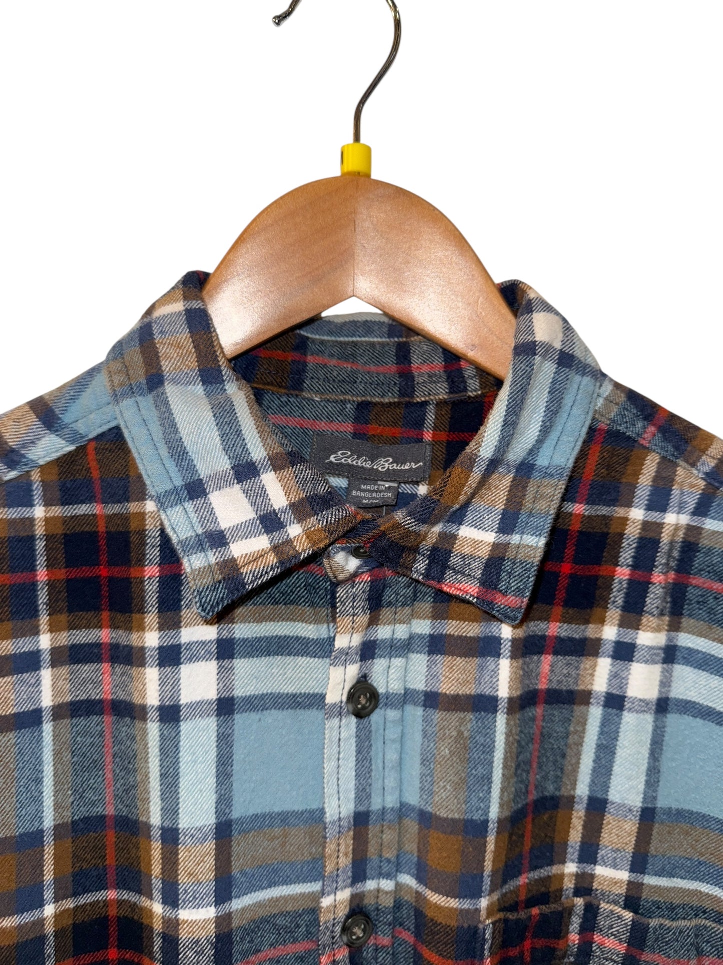 Eddie Bauer Mens Blue Plaid Flannel (Size M)