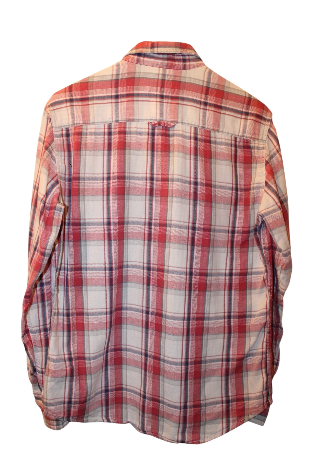 Urban Pipeline Mens Red White Plaid Flannel Shirt (Size S)