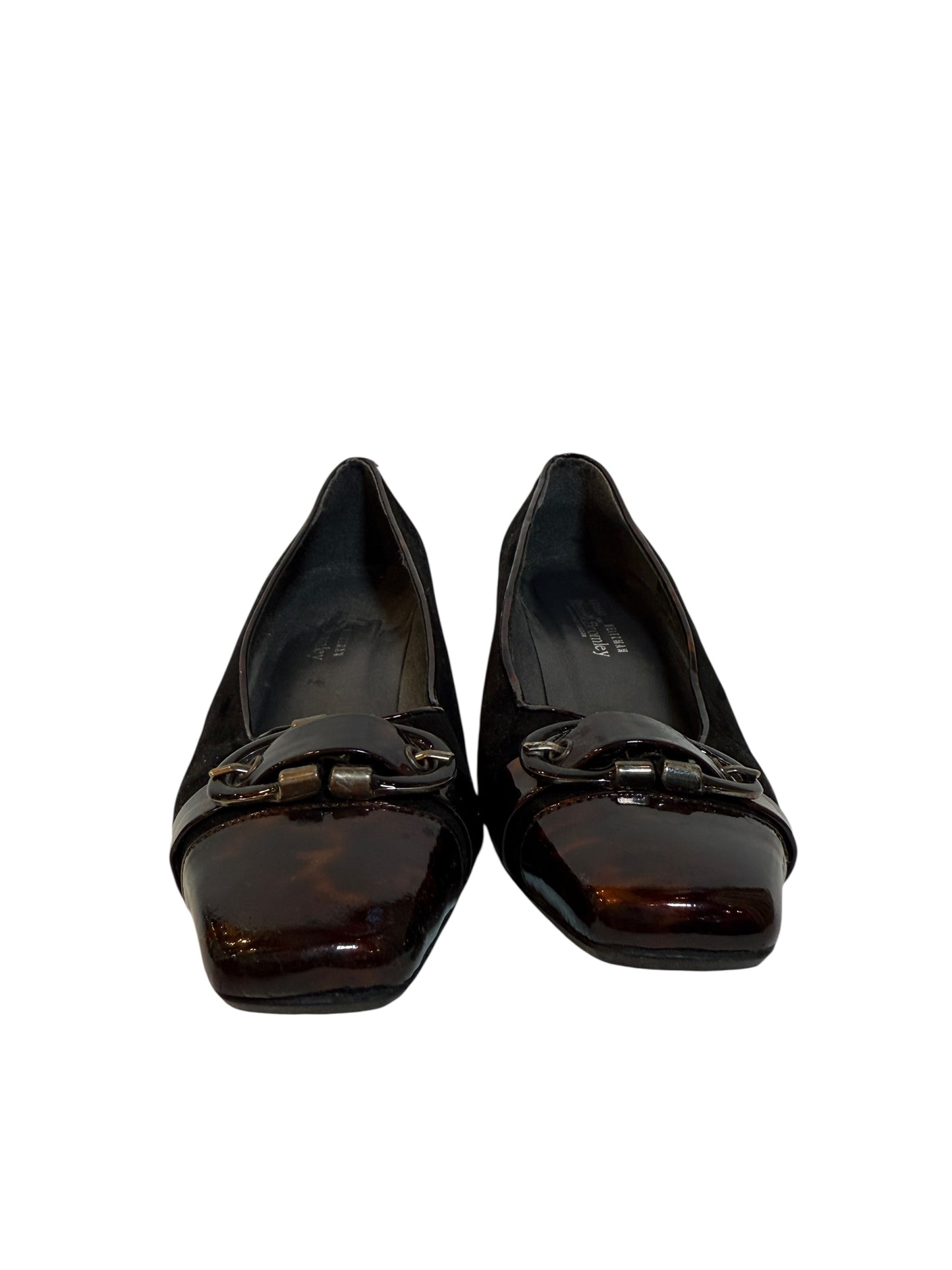 Stuart Weitzman For Russell And Bromley Black Low Wedge Suede Shoes (Size 8)