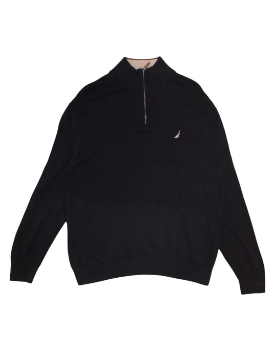 Nautica Mens Navy Quarter Zip (Size XL)
