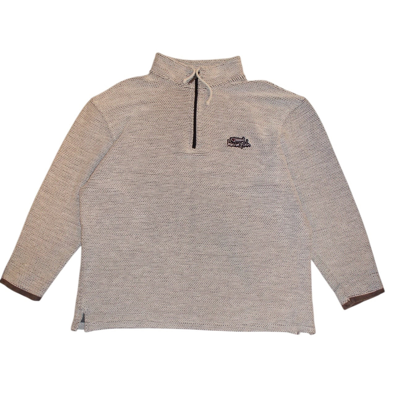 Weird Fish Mens Knitted Quarter Zip (Size XL)