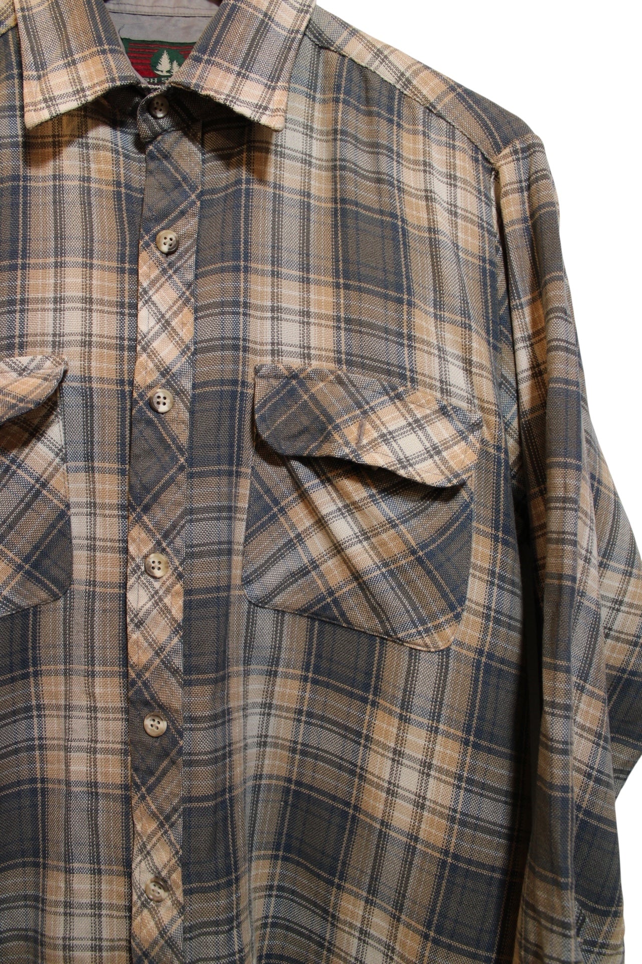 High Sierra Mens Green Plaid Flannel Shirt (Size M)