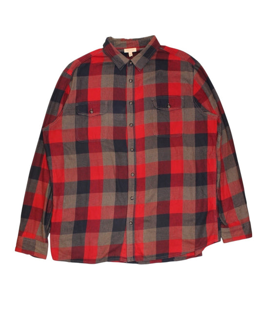 Sonoma Mens Red Plaid Flannel Shirt (Size XXL)