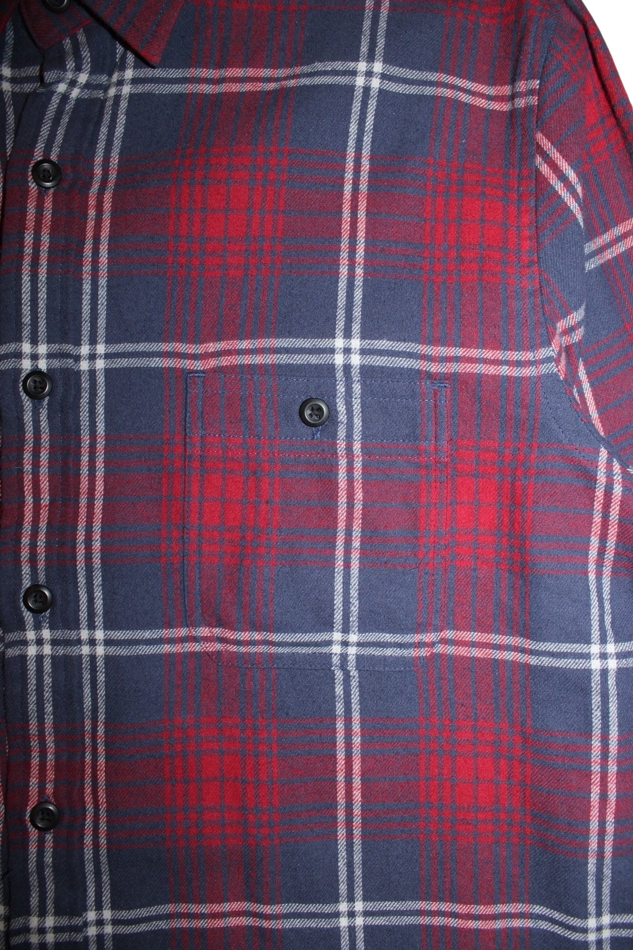 True Craft Mens Red Plaid Flannel Shirt (Size L)