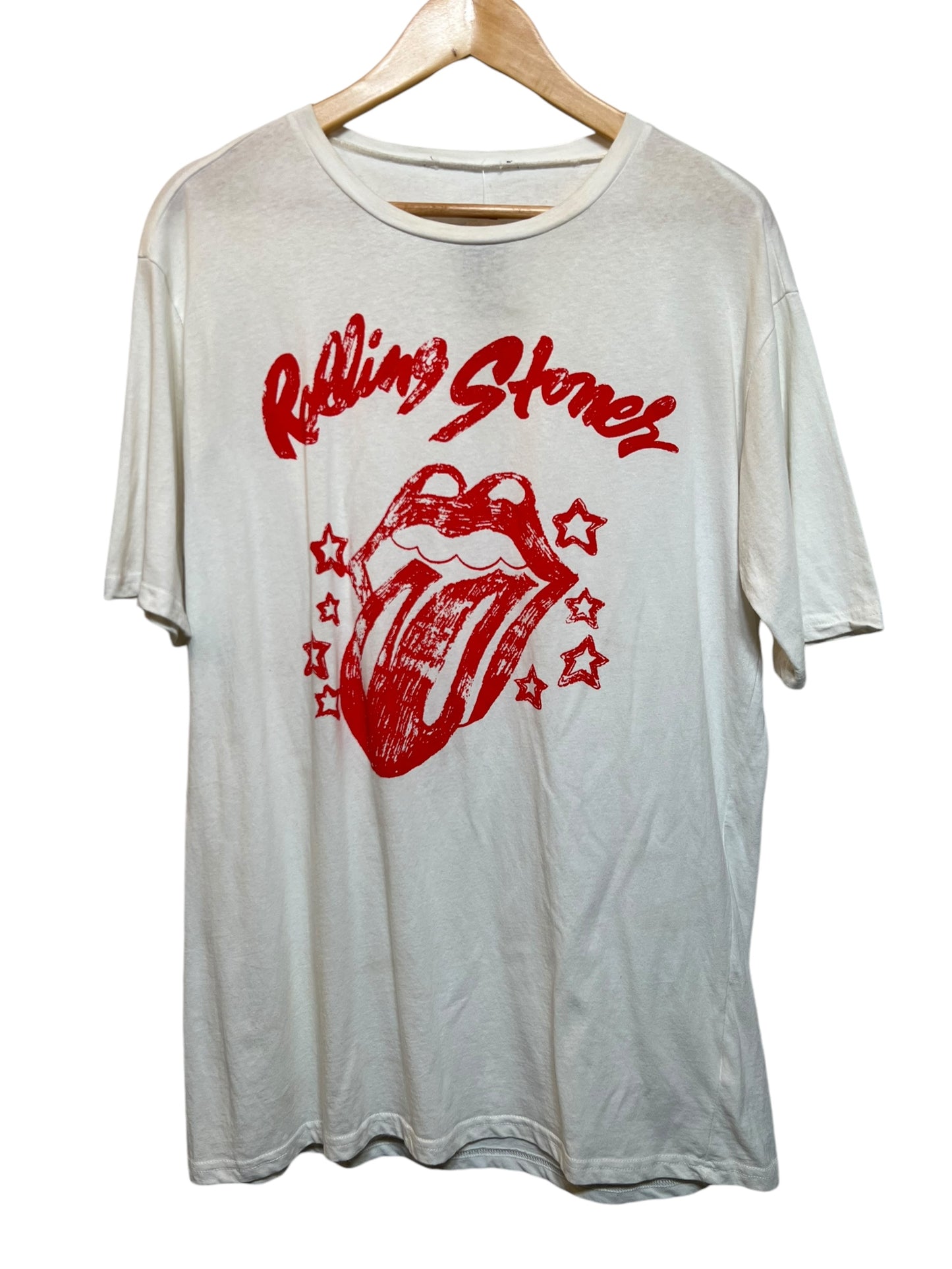 Rolling Stones Red White Mens T Shirt (Size XL)