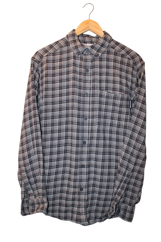 Wolverine Mens Grey Plaid Flannel Shirt (Size M)