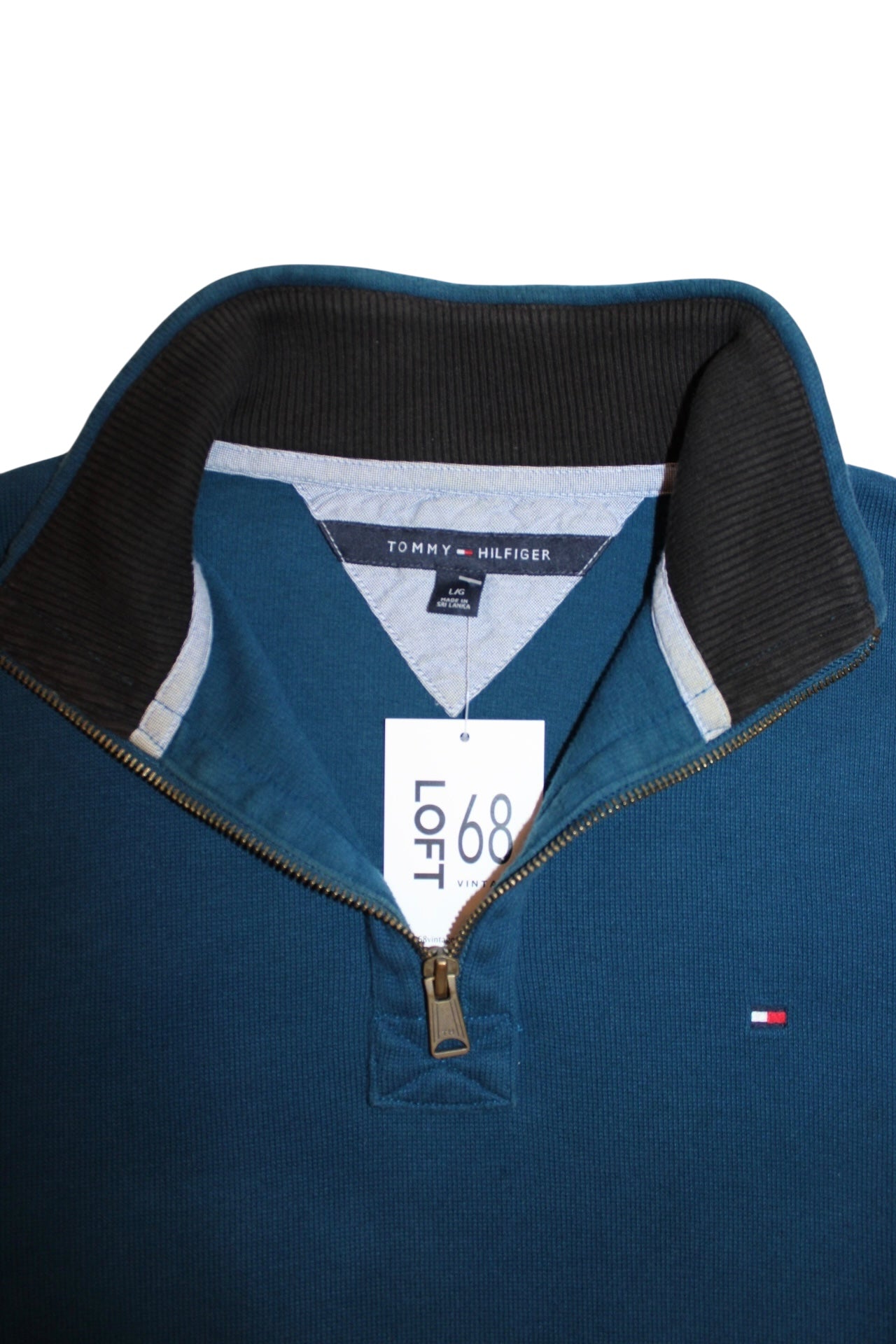 Tommy Hilfiger Mens Blue Quarter Zip (Size L)