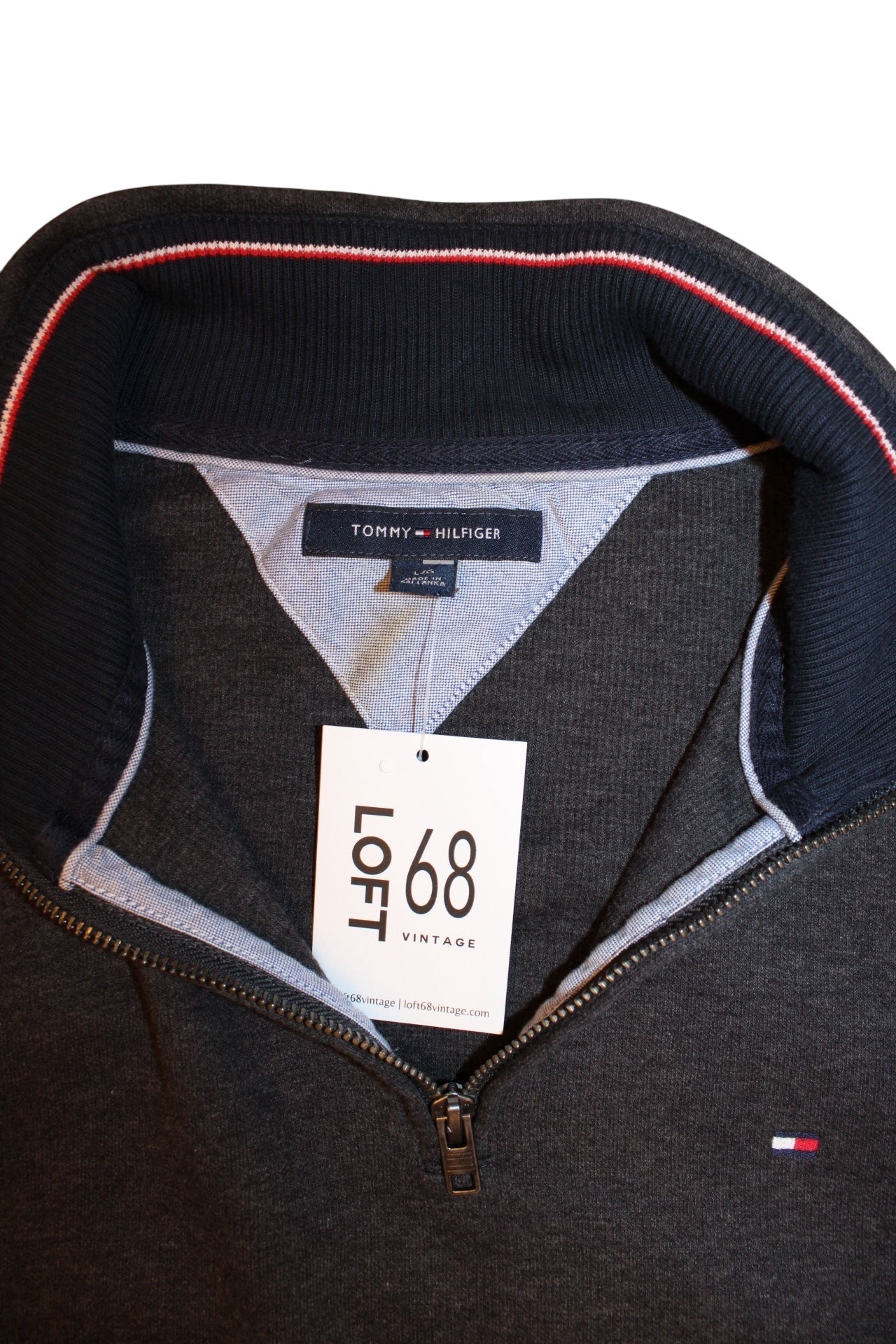 Tommy Hilfiger Mens Grey Quarter Zip (Size L)