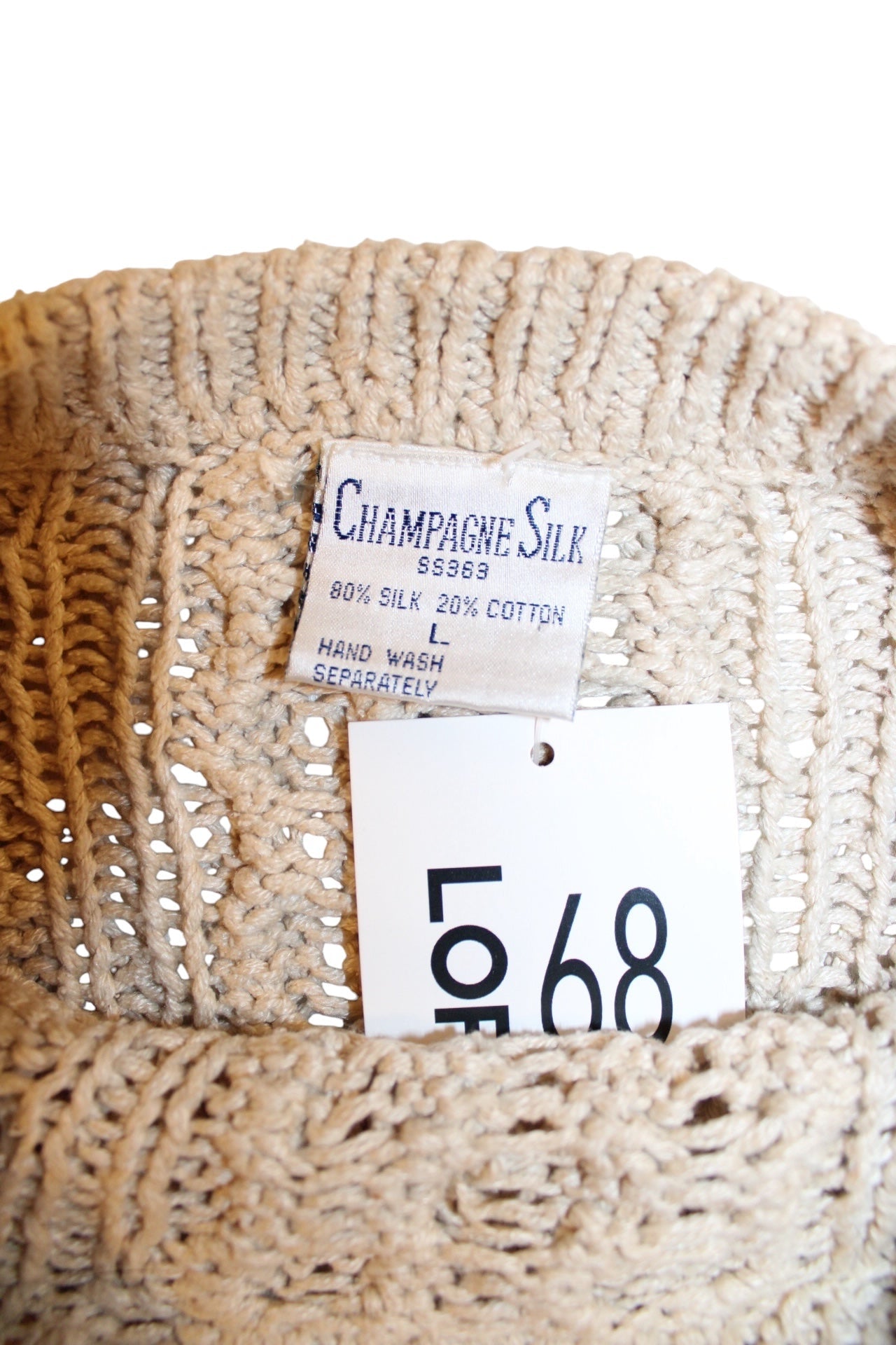 Champagne Silk Women's Knitted Jumper (Size L)