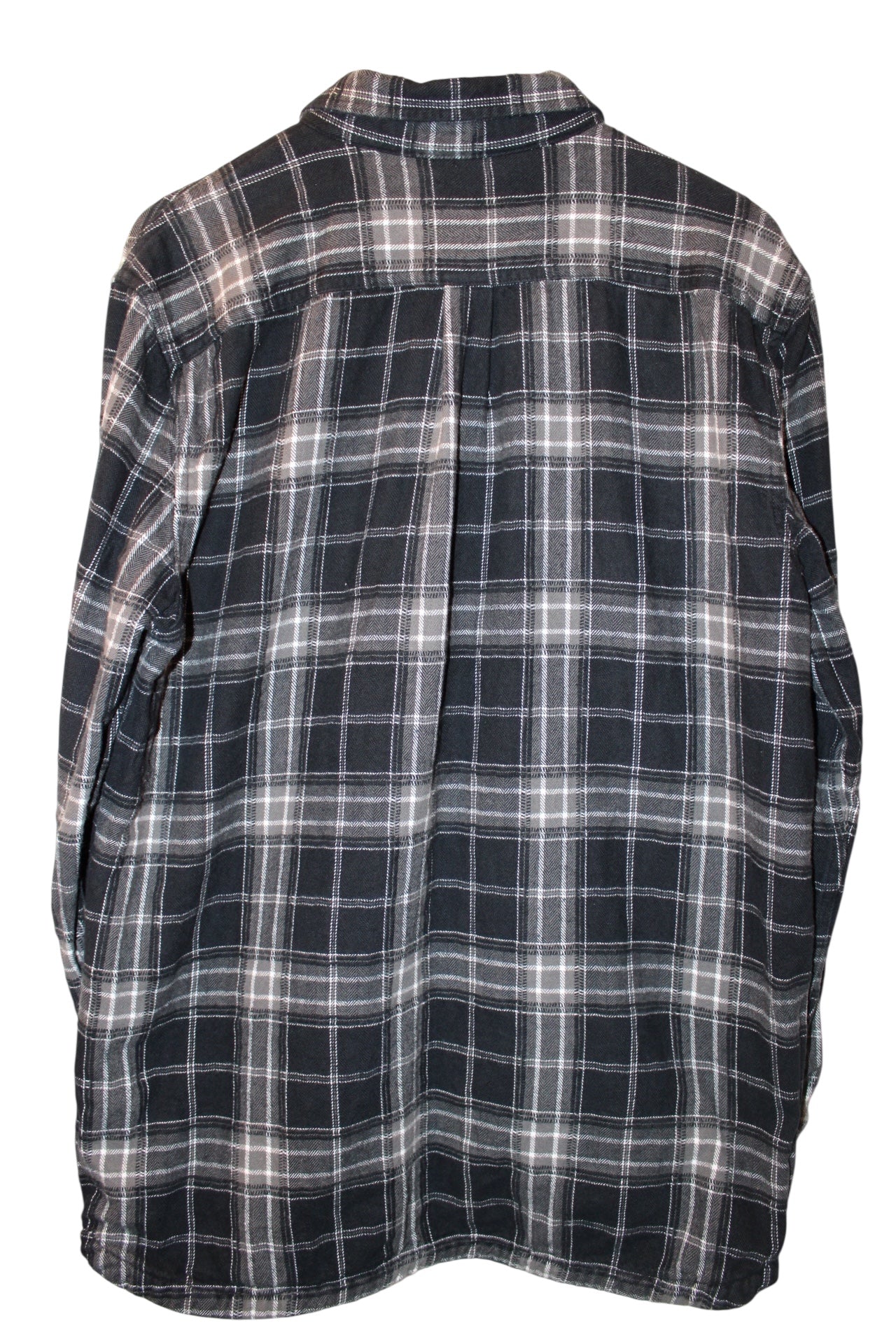 Vans Mens Black Plaid Flannel Shirt (Size XL)
