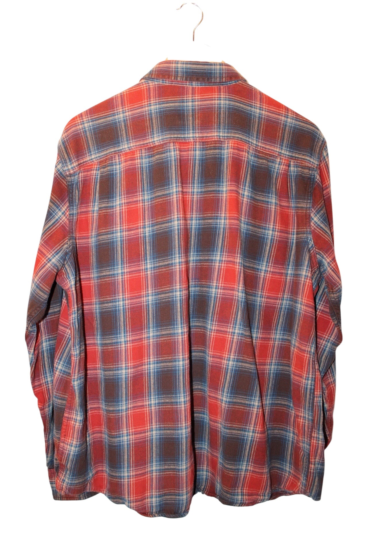 Faded Glory Mens Red Plaid Flannel Shirt (Size XL)