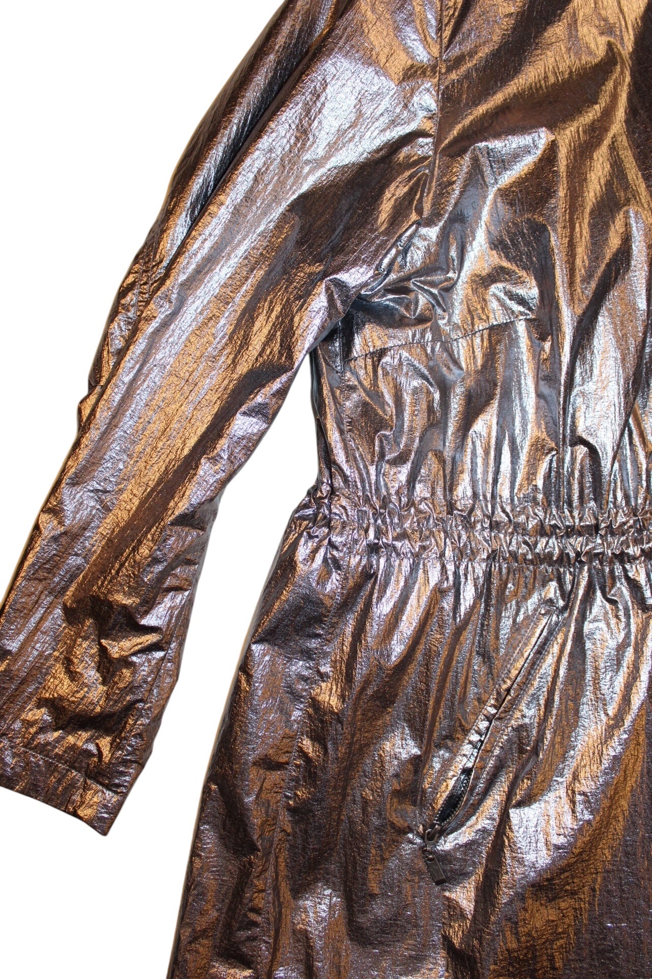 Madeleine Silver Trench Coat (Size XL)