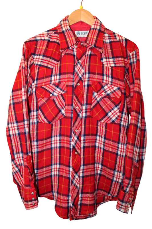 KP Mens Red Flannel Shirt (Size M)