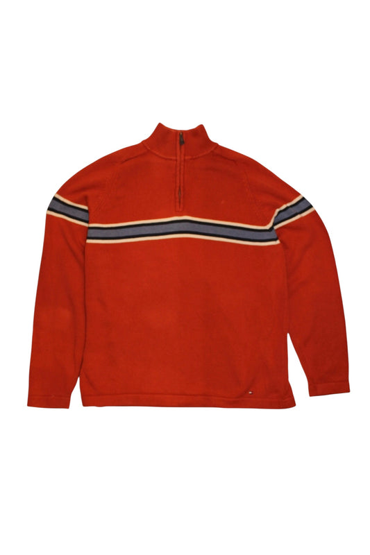 Tommy Hilfiger Mens Orange Quarter Zip (Size L)