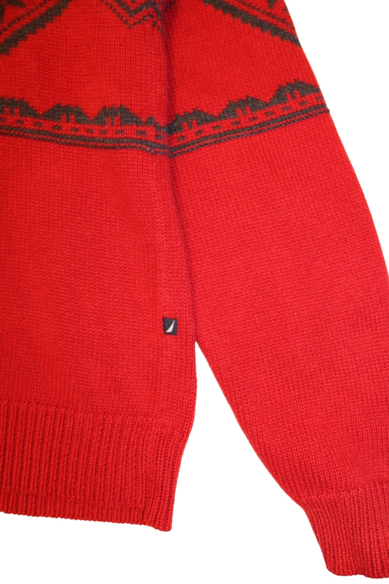Nautica Mens Red Patterned Quarter Zip (Size M)