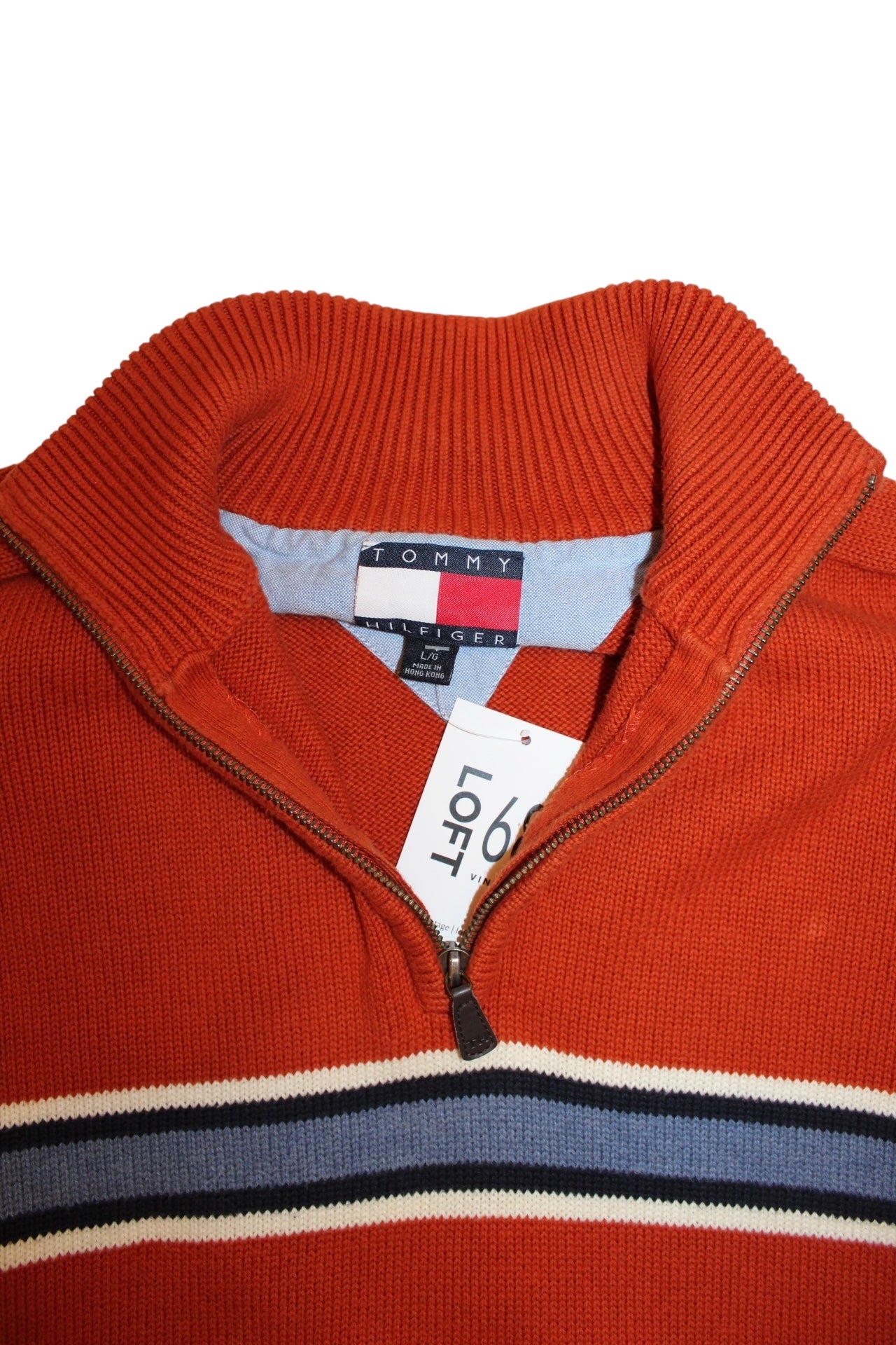 Tommy Hilfiger Mens Orange Quarter Zip (Size L)