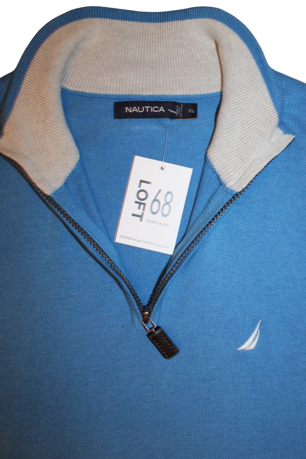 Nuautica Mens Blue Quarter Zip (Size XL)