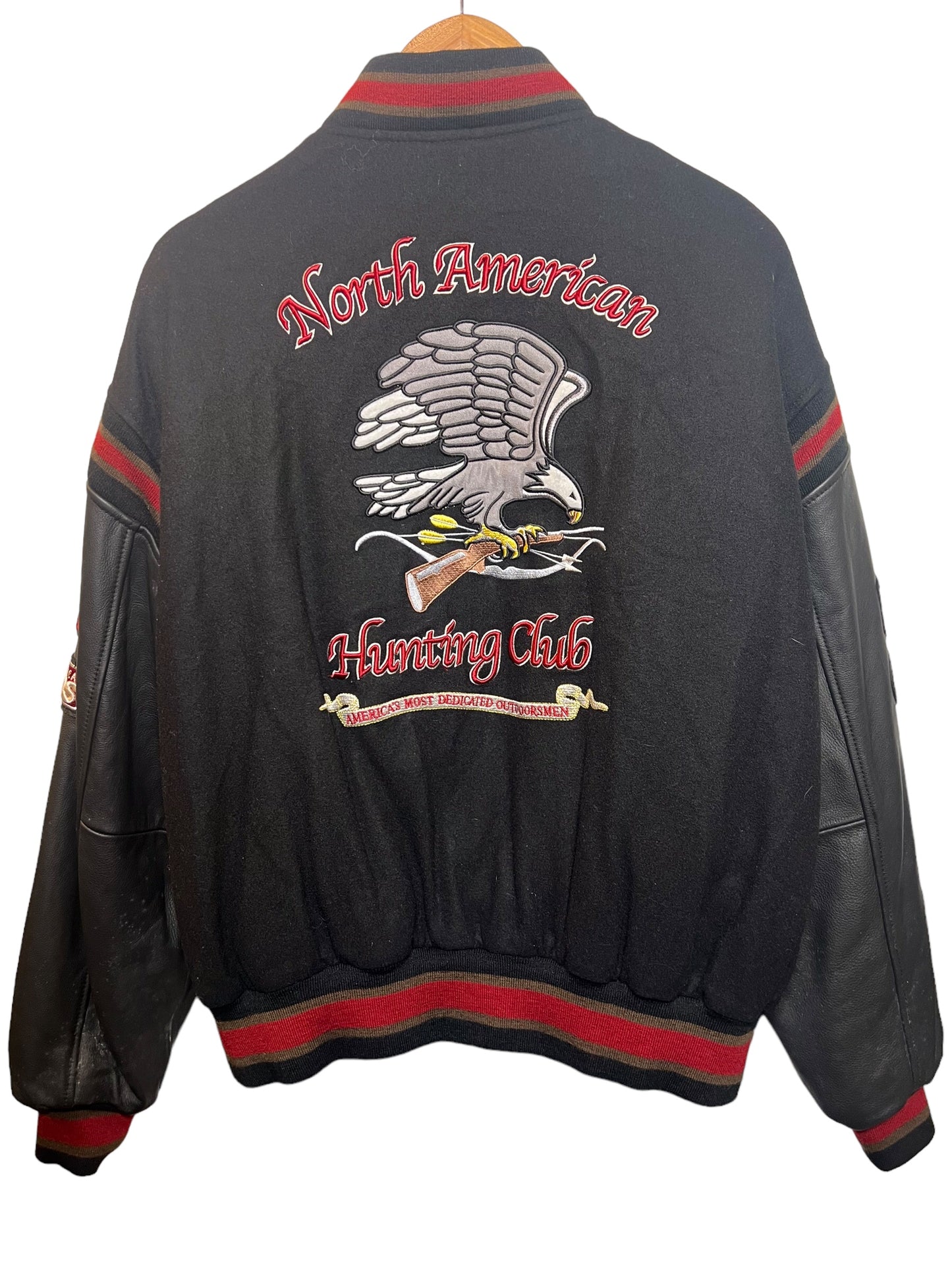 American Hunting Club Mens Black Varsity Jacket (Size XL)