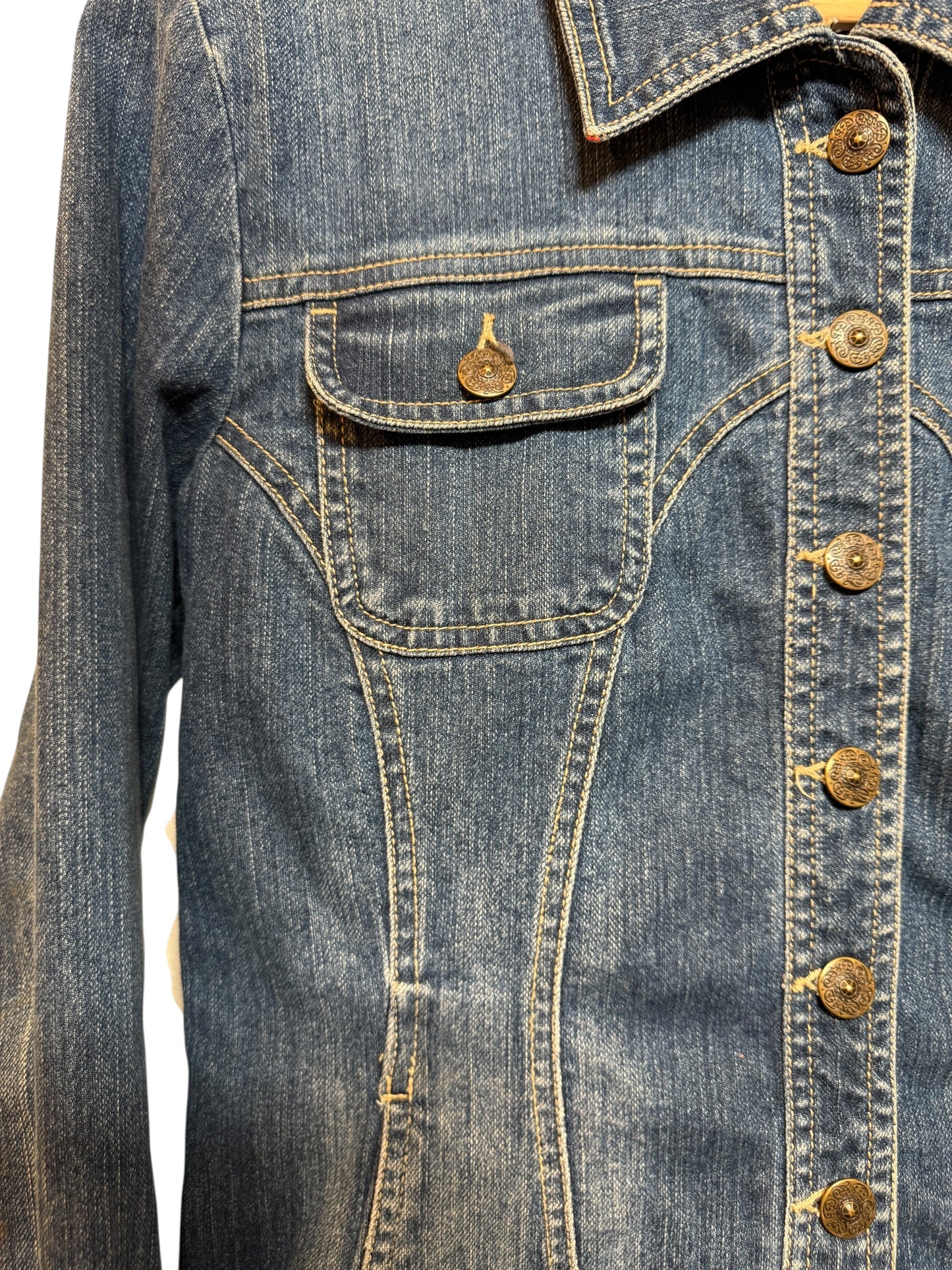 Hikit Jeans Women's Blue Denim Jacket (Size S)
