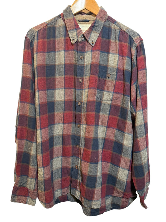Weatherproof Mens Red Plaid Flannel Shirt (Size XL)