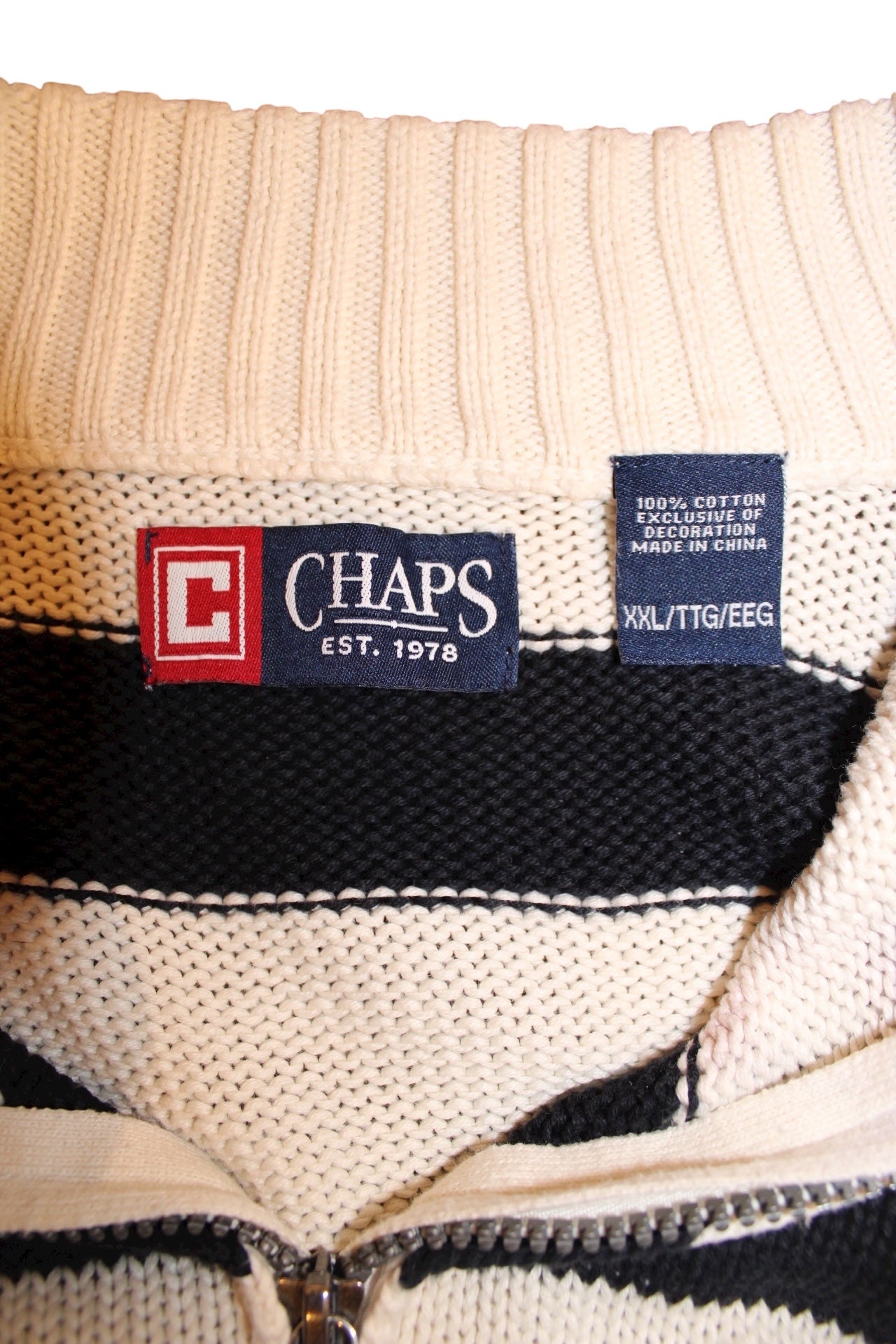 Chaps Ralph Lauren Mens Knitted Quarter Zip (Size XXL)