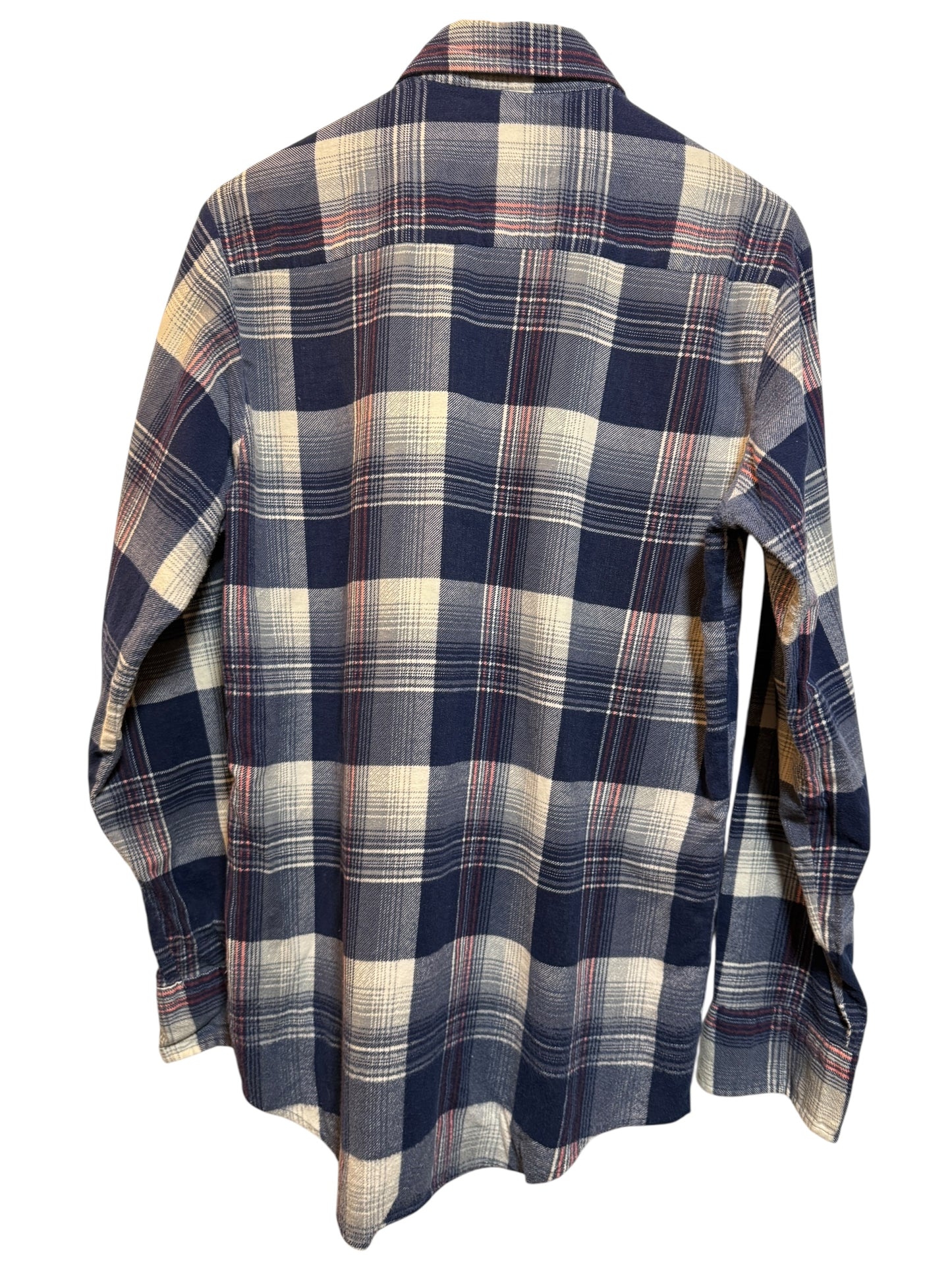 Williams Bay Mens Blue Plaid Flannel Shirt (Size M)