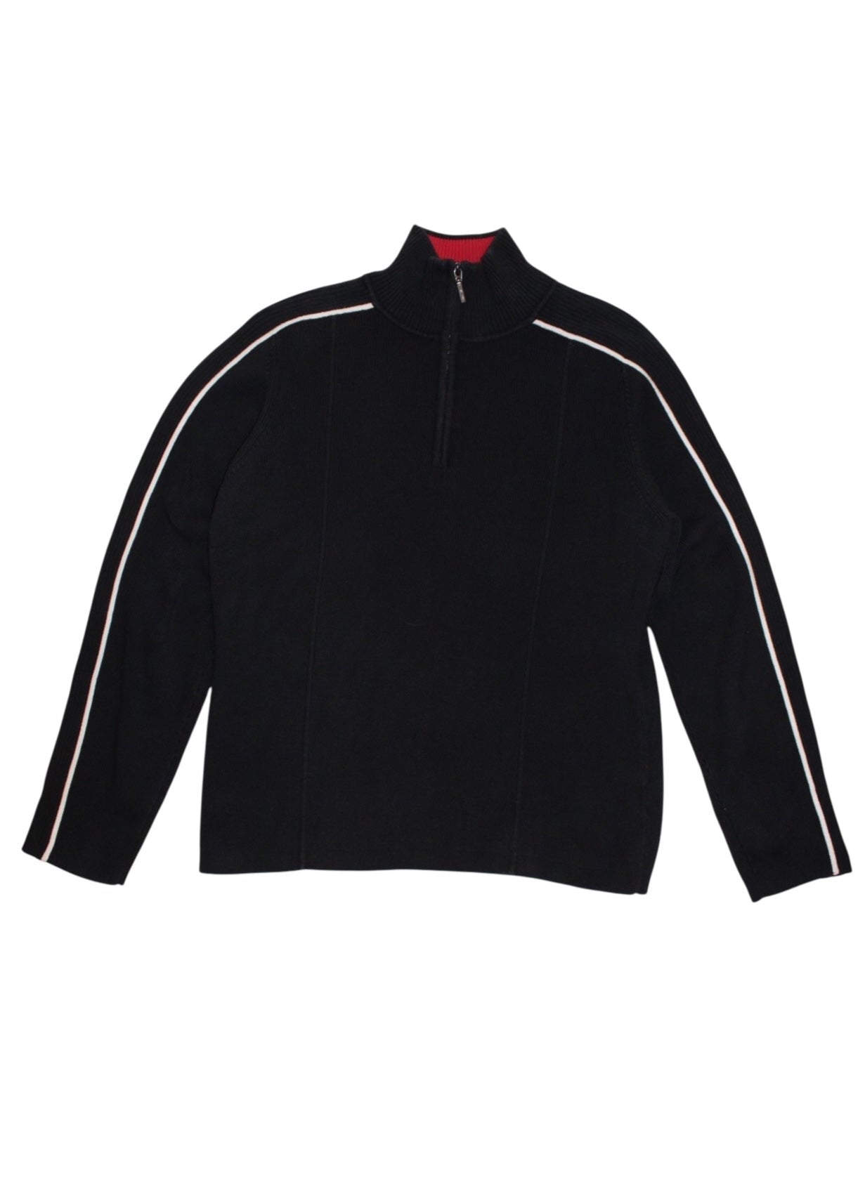 Tommy Hilfiger Mens Black Track Quarter Zip (Size XL)