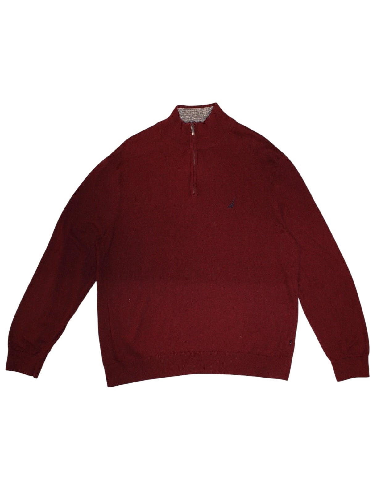Nautica Mens Burgundy Quarter Zip (Size XL)