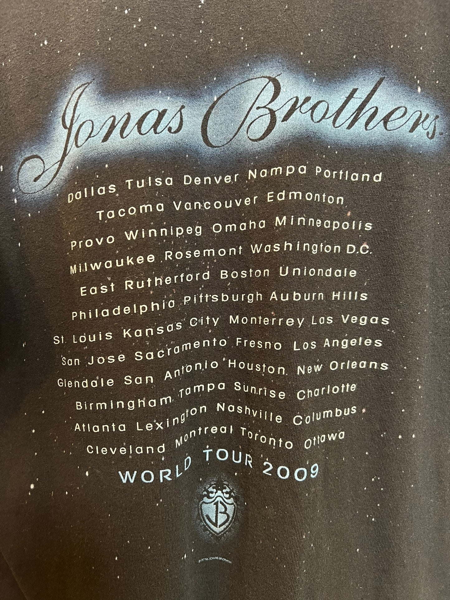 Jonas Brothers Black Tour T Shirt (Size M)