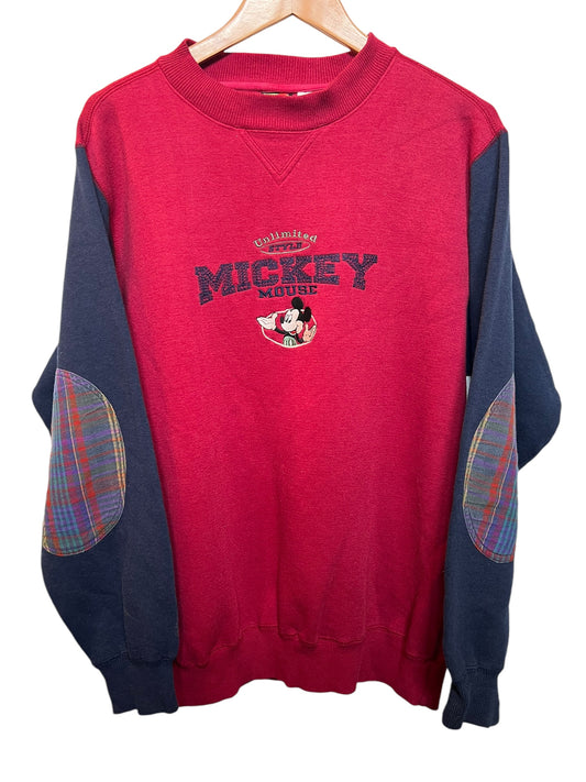 Red and Navy Mickey Sweatshirt (Size L)