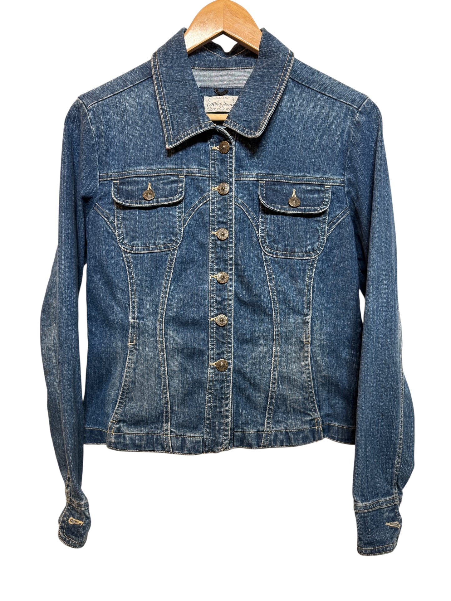 Hikit Jeans Women's Blue Denim Jacket (Size S)