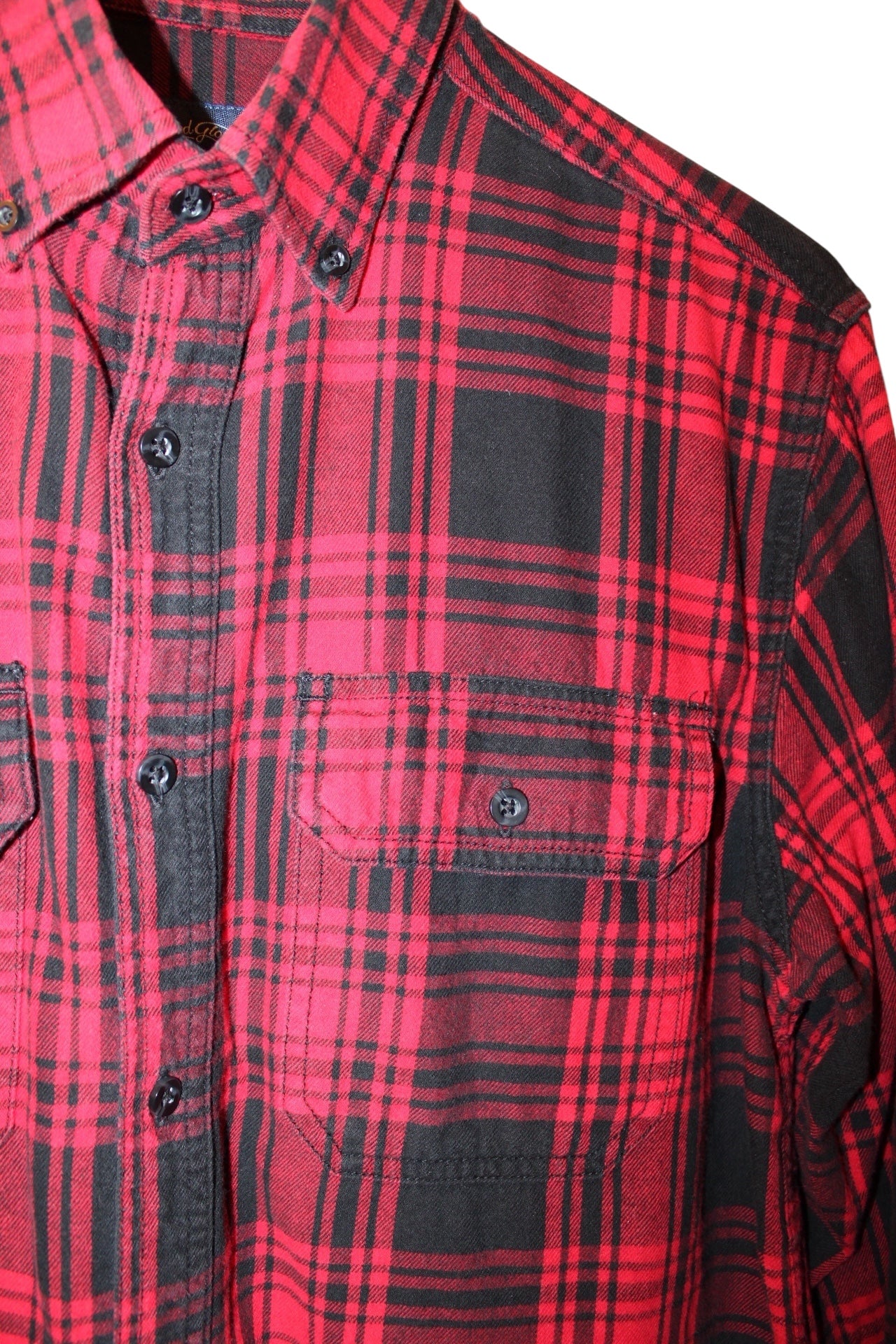 Faded Glory Mens Red Plaid Flannel Shirt (Size S)