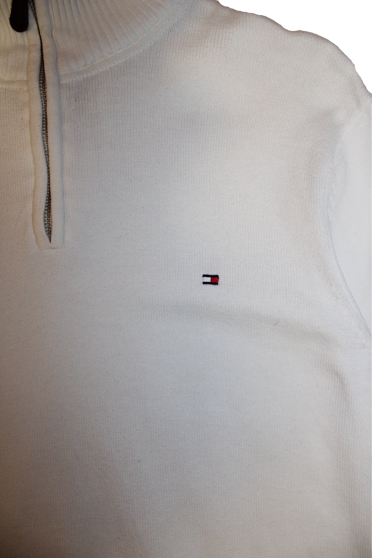 Tommy Hilfiger Mens White Quarter Zip (Size M)