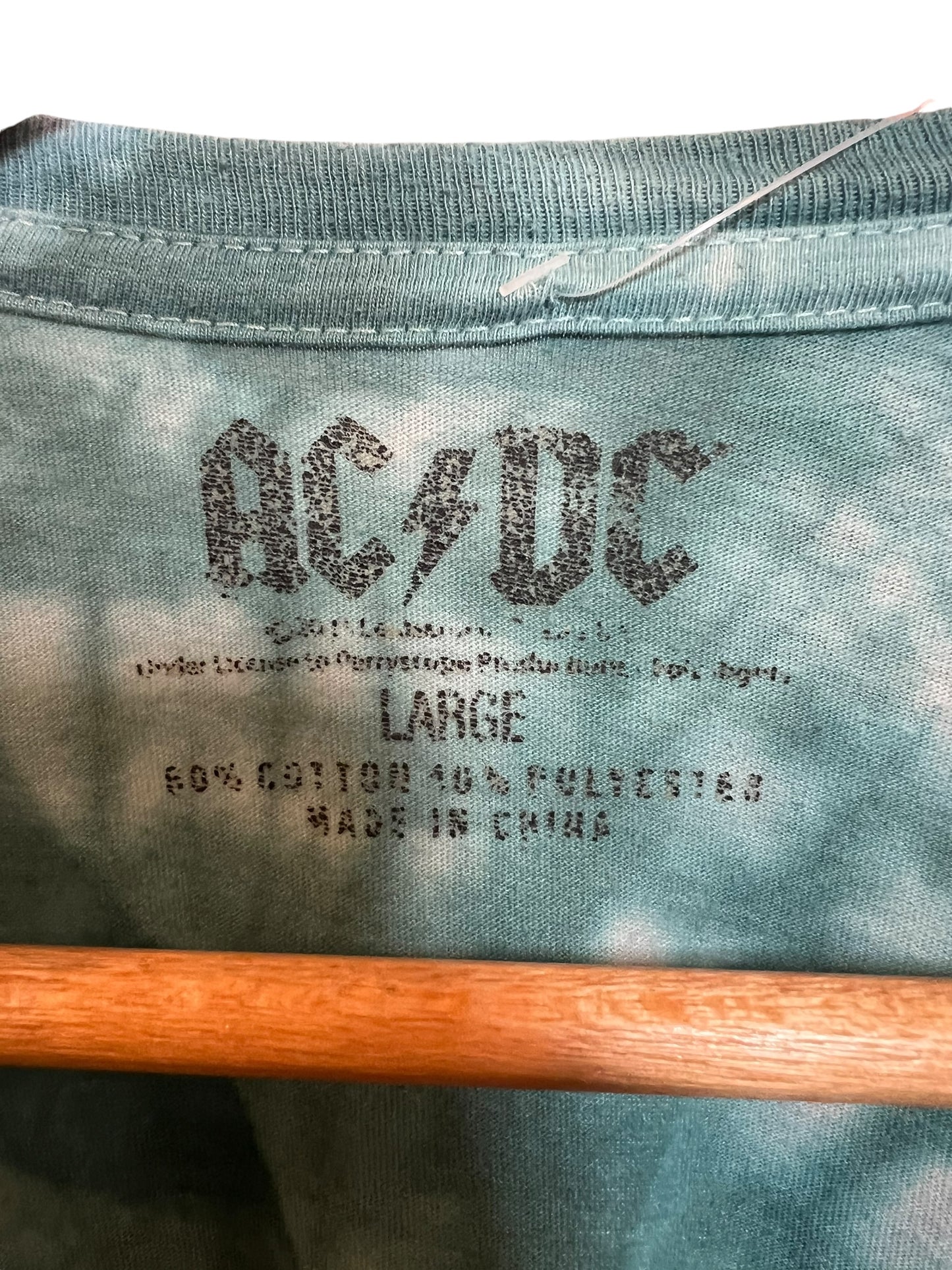 ACDC Mens Tie Dye Blue Tour T Shirt (Size L)