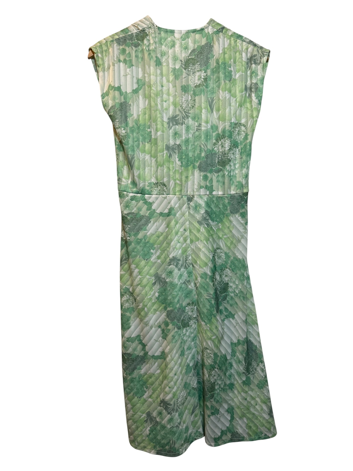Debreceni Ruhagyár Women's Green Floral Dress (Size L)