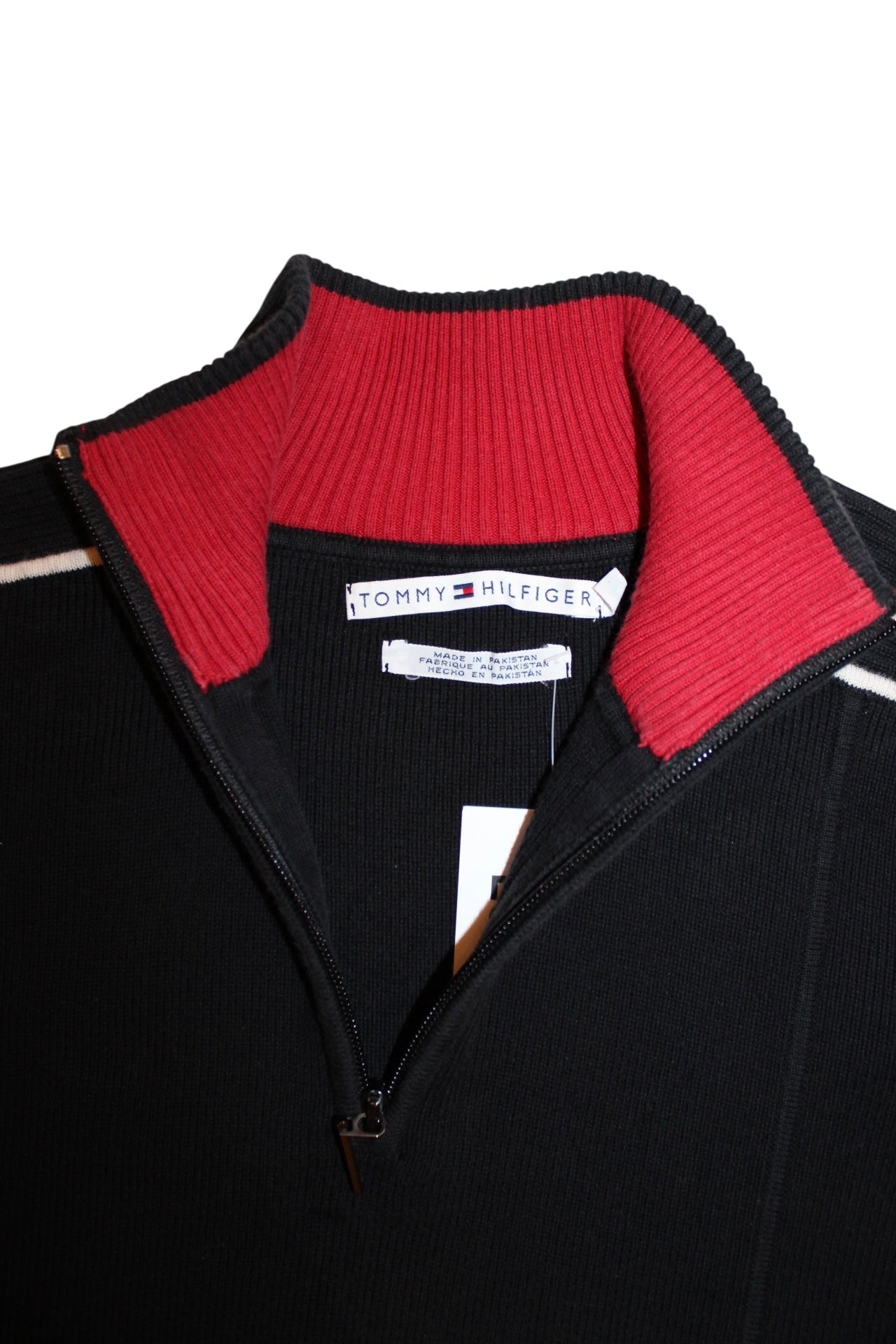 Tommy Hilfiger Mens Black Track Quarter Zip (Size XL)