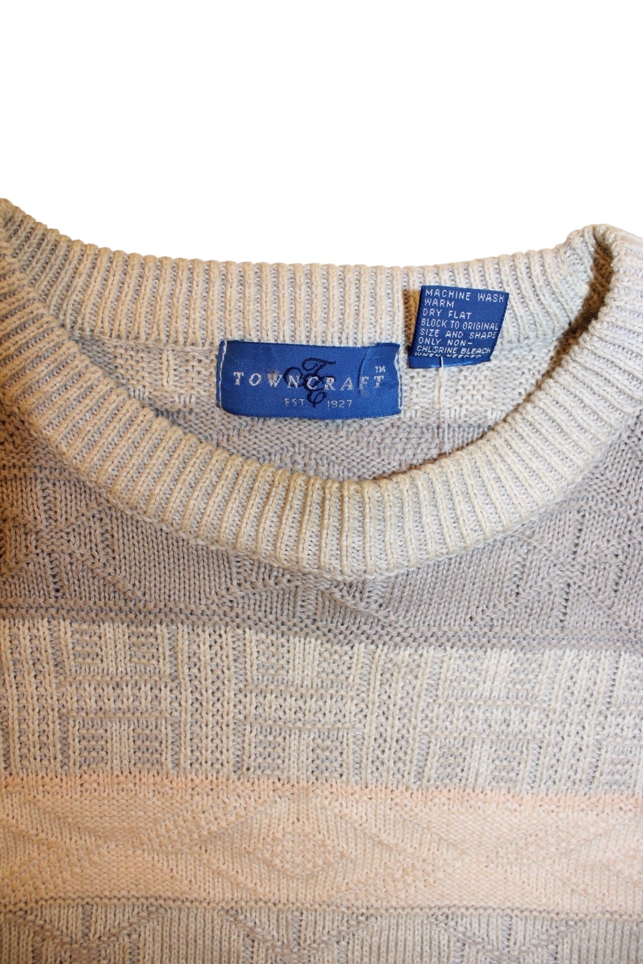 Towncraft Mens Cream Knitted Sweater (Size M)