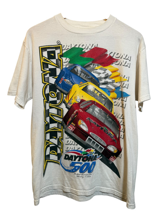 Daytona 500 Mens White T Shirt (Size L)