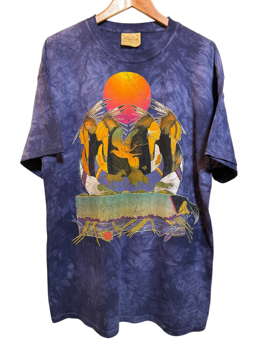 The Mountain Mens Blue Tie Dye T Shirt (Size XL)