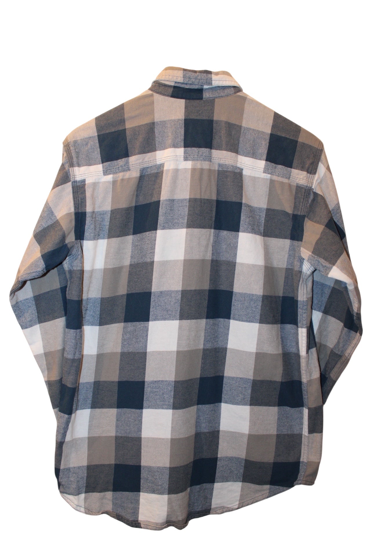 Red Head Mens Blue Plaid Flannel Shirt (Size S)