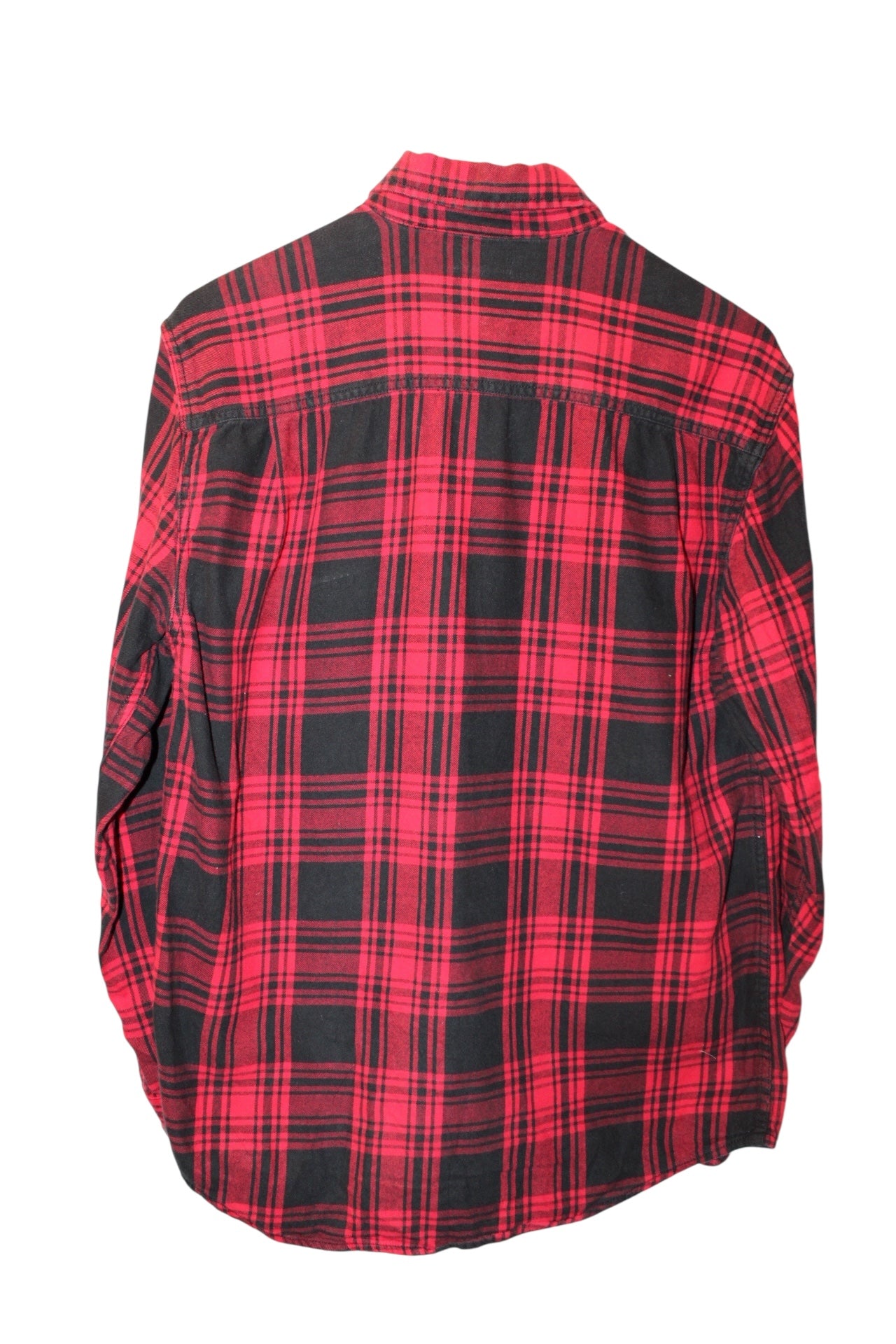 Faded Glory Mens Red Plaid Flannel Shirt (Size S)