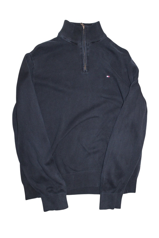 Tommy Hilfiger Mens Navy Quarter Zip (Size L)
