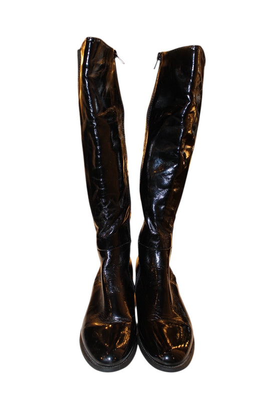 Patent Leather Women's Black Boots (Size 6)