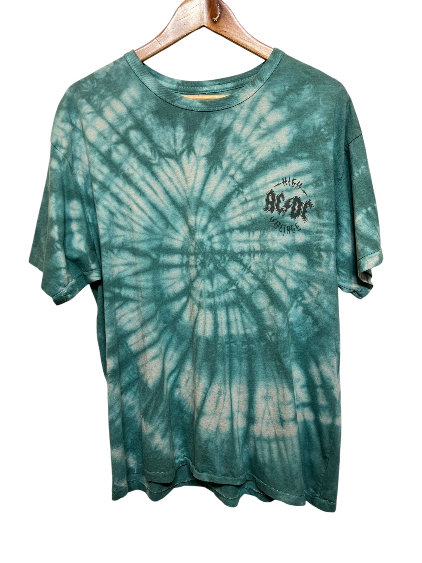 ACDC Mens Tie Dye Blue Tour T Shirt (Size L)