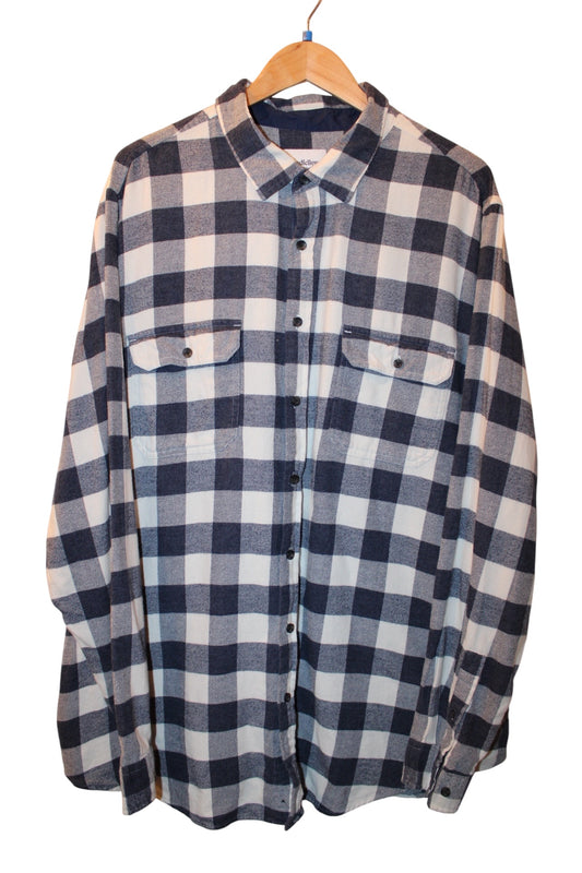 Goodfellow & Co Mens Blue Plaid Flannel Shirt (Size XXL)