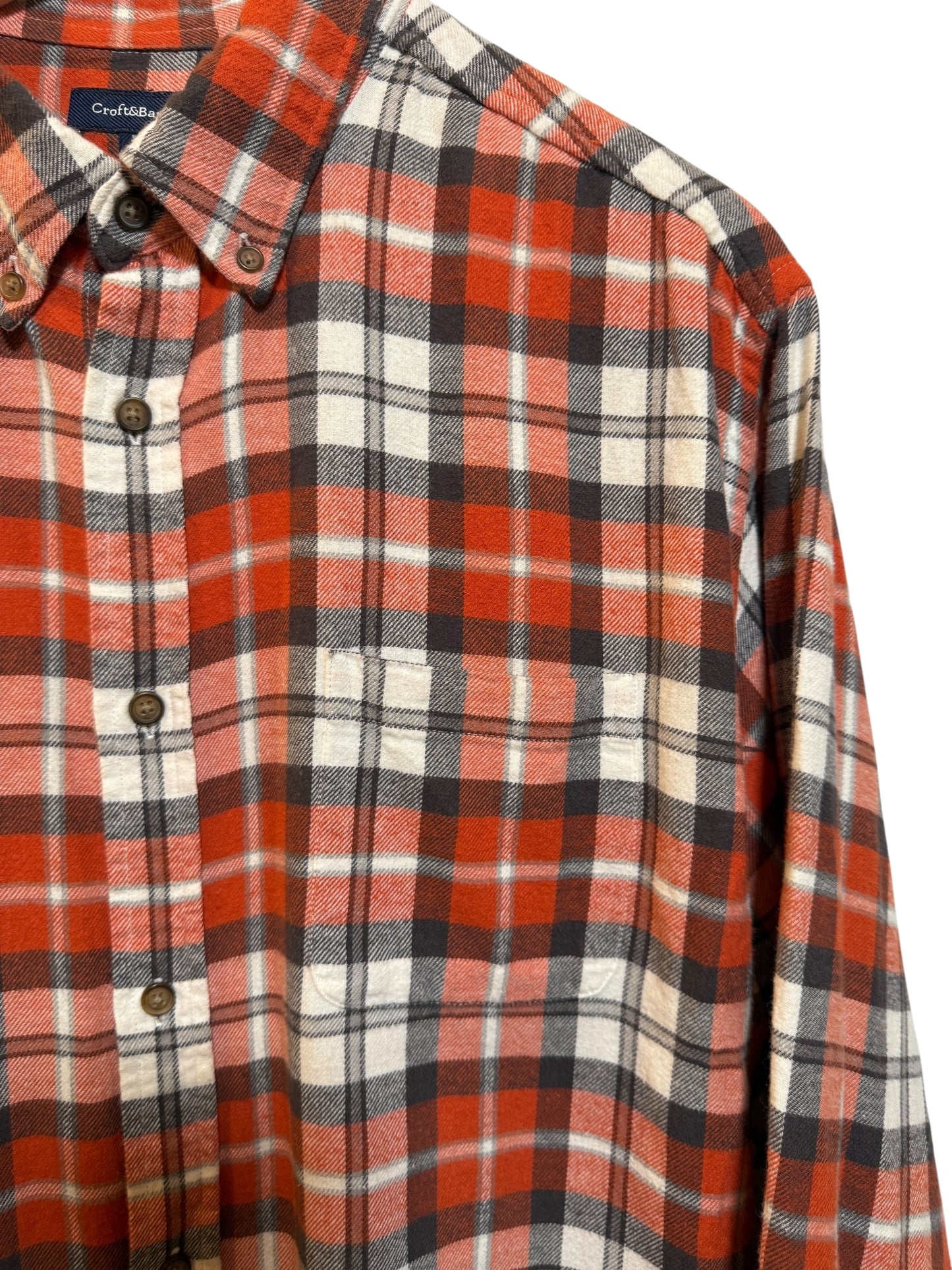 Croft & Barrow Mens Red Plaid Flannel Shirt (Size L)