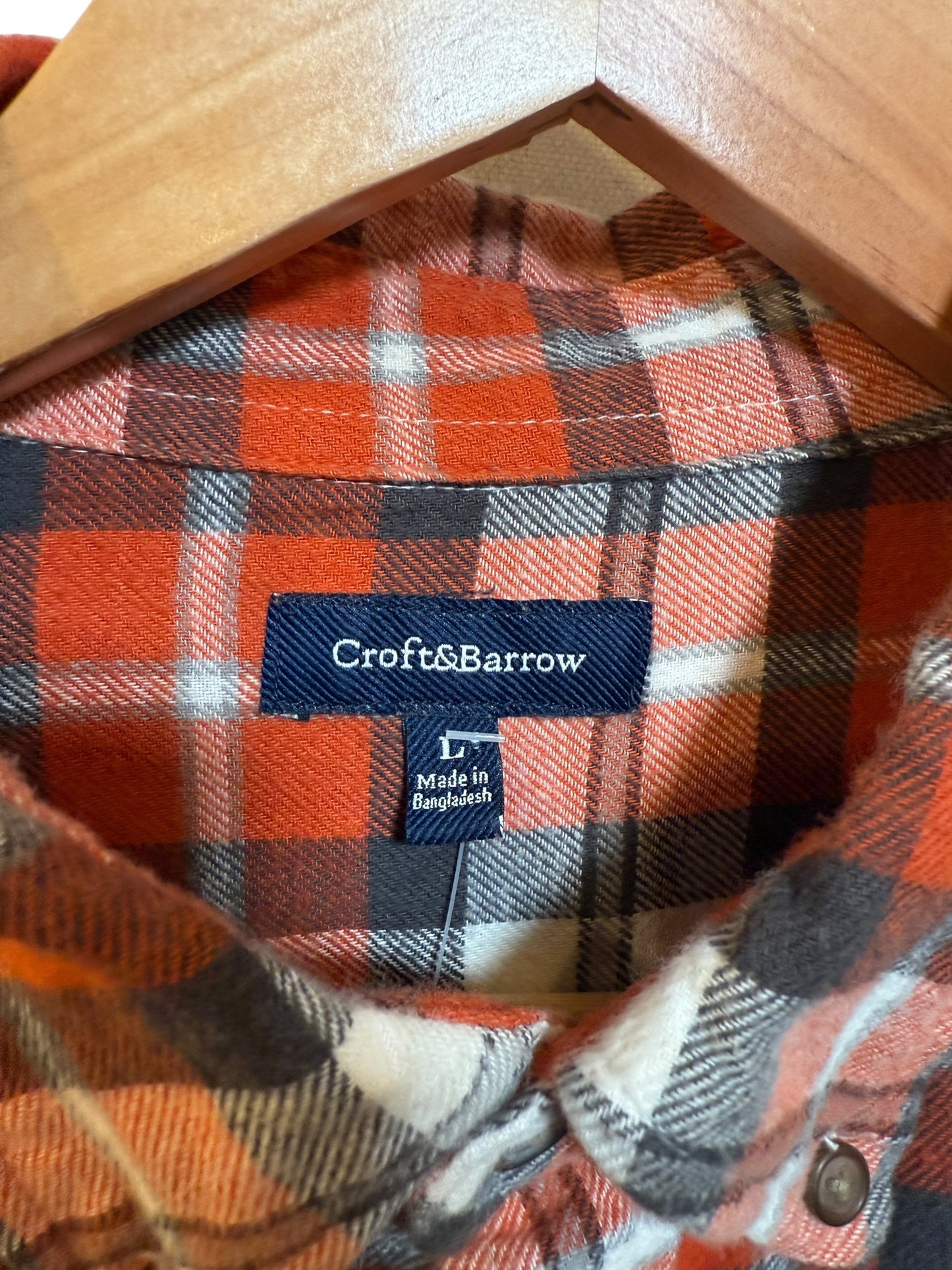 Croft & Barrow Mens Red Plaid Flannel Shirt (Size L)